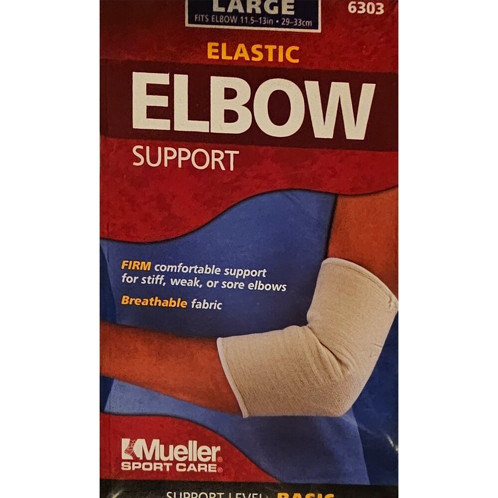 Mueller  Elastic Elbow Support Size LARGE Color White 6303